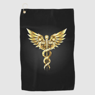 Serviette De Golf Symbole Polygonal Or Caduceus