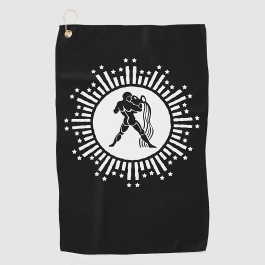 Serviette De Golf Symbole Zodiaque Aquarius Design de démarrage cosm (Devant)