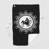Serviette De Golf Symbole zodiaque Sagittarius avec Starburst (En situation)