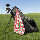 Serviette De Golf Symboles de Noël (Vert)