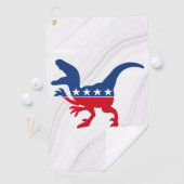 Serviette De Golf T-Rex patriotique anti-politique (En situation)