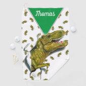 Serviette de golf T-Rex personnalisée (En situation)