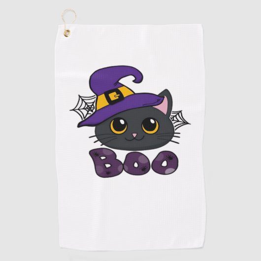 Serviette De Golf T-shirt classique de l'équipage Boo d'Halloween (Devant)