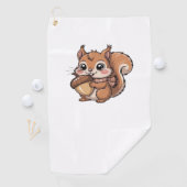 Serviette De Golf T-shirt classique écureuil d'automne (En situation)