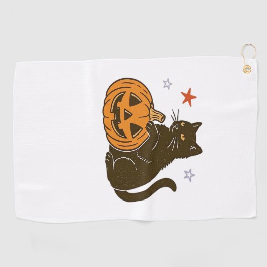 Serviette De Golf T-shirt classique éffrayant pour Halloween Kitty (Horizontal)