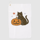 Serviette De Golf T-shirt classique éffrayant pour Halloween Kitty (Devant)