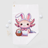 Serviette De Golf T-Shirt de Pâques Axolotl Oreilles de Lapin Œufs (En situation)