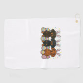 Serviette De Golf T-Shirt de Pâques teckel (Horizontal)