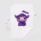 Serviette De Golf T-shirt de vache pourpre surdimensionné (En situation)