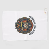 Serviette De Golf T-shirt graphique chat héros pompier - Feu (Horizontal)