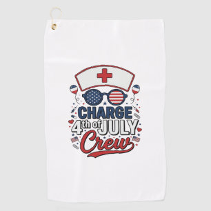 Serviette De Golf T-shirt médical patriotique d'infirmière du 14 jui