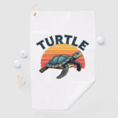 Serviette De Golf T-shirt tortue rétro (En situation)
