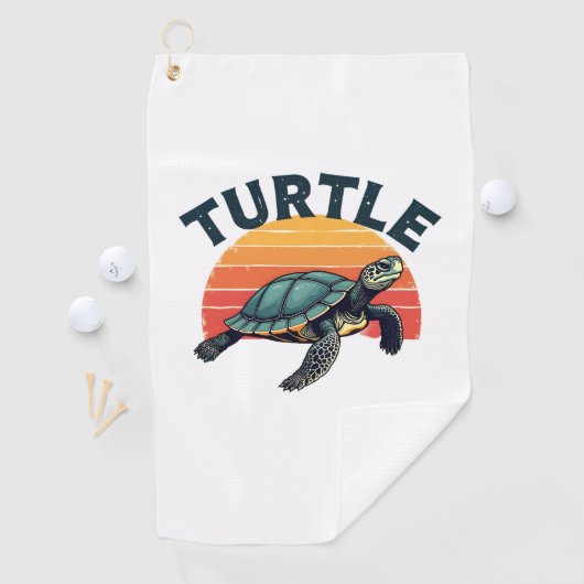 Serviette De Golf T-shirt tortue rétro (En situation)