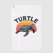 Serviette De Golf T-shirt tortue rétro (Devant)