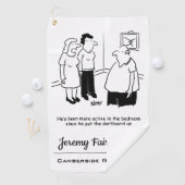 Serviette De Golf Tableau noir dans la chambre. Drôle dessin (En situation)