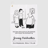 Serviette De Golf Tableau noir dans la chambre. Drôle dessin (Devant)