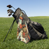 Serviette De Golf Tableau vintage Doberman sans joint (Vert)