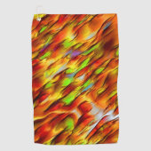Serviette De Golf Tache jaune rouge et chromé, couleurs chaudes (Devant)
