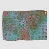 Serviette De Golf Taches vertes de museau sous grille rustique (Horizontal)