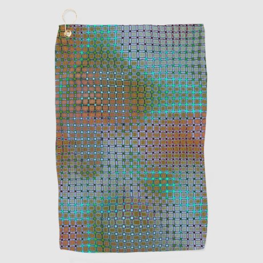 Serviette De Golf Taches vertes de museau sous grille rustique (Devant)
