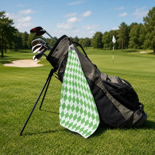 Serviette De Golf Tapis de golf à motif vert argyle