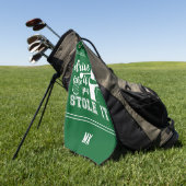 Serviette De Golf Tapis de golf vert et blanc drôle avec monogramme (Vert)