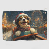 Serviette De Golf Tapis roulant de Noël pour chien Bernedoodle  (Horizontal)