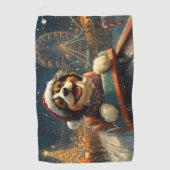 Serviette De Golf Tapis roulant de Noël pour chien Bernedoodle  (Devant)