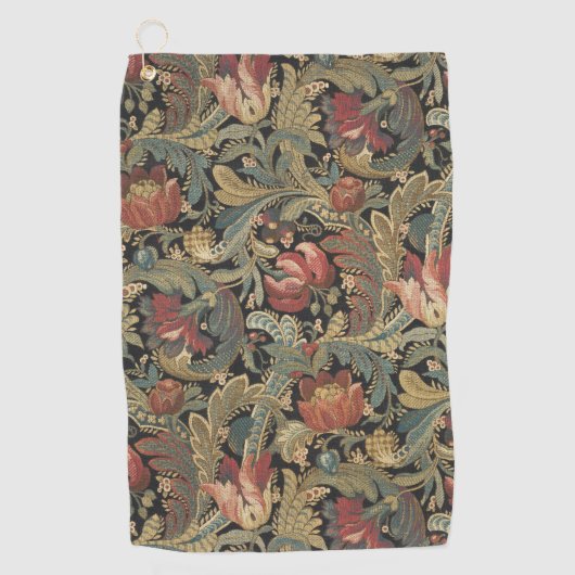 Serviette De Golf Tapisserie florale riche Brocade Antique Classique (Devant)