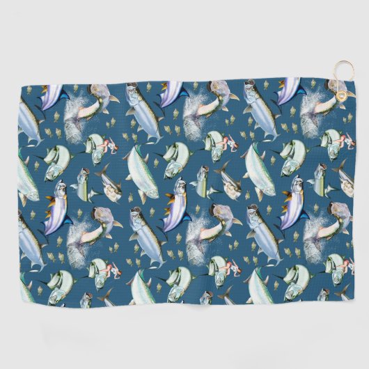 Serviette De Golf Tarpons partout (Horizontal)