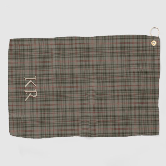 Serviette De Golf Tartan balmoral royal de Queens avec initiales (Horizontal)