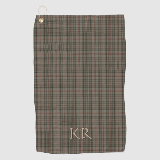 Serviette De Golf Tartan balmoral royal de Queens avec initiales (Devant)