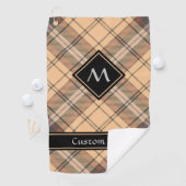 Serviette De Golf Tartan beige et Brown (En situation)
