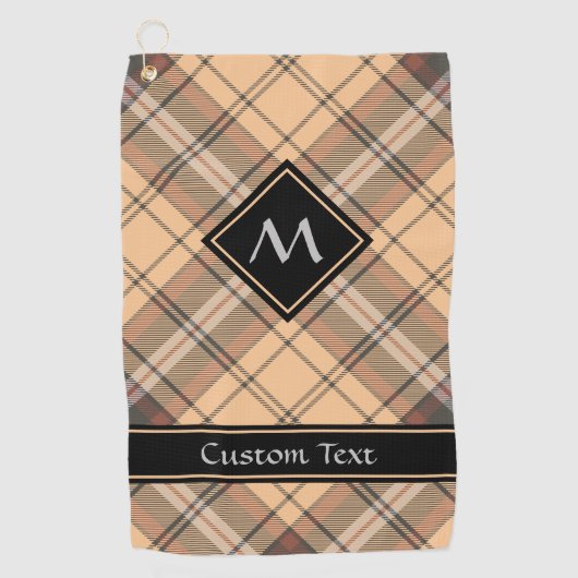 Serviette De Golf Tartan beige et Brown (Devant)