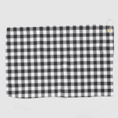 Serviette De Golf Tartan blanc blanc noir plaqué (Horizontal)