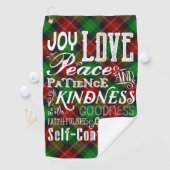 Serviette De Golf Tartan de la typographie de Noël (En situation)