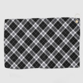 Serviette De Golf Tartan noir blanc et gris (Horizontal)