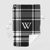 Serviette De Golf Tartan noir et blanc (En situation)