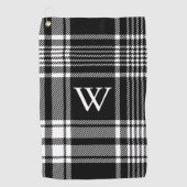 Serviette De Golf Tartan noir et blanc (Devant)
