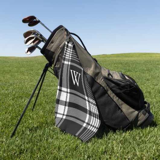 Serviette De Golf Tartan noir et blanc (Vert)