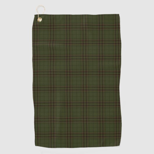 Serviette De Golf Tartan noir vert foncé Plaid écossais Motif (Devant)