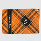 Serviette De Golf Tartan orange d'Halloween (Horizontal)