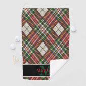 Serviette De Golf Tartan Plaid coloré Monogramme initial (En situation)