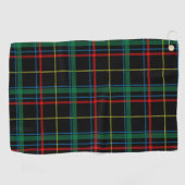 Serviette De Golf Tartan plaid motif, vert et rouge, (Horizontal)