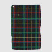 Serviette De Golf Tartan plaid motif, vert et rouge, (Devant)