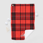 Serviette De Golf Tartan Plaid Rouge traditionnel Collection moderne (En situation)