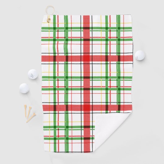 Serviette De Golf Tartan plat de Noël - Blanc (En situation)