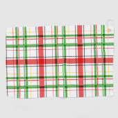 Serviette De Golf Tartan plat de Noël - Blanc (Horizontal)