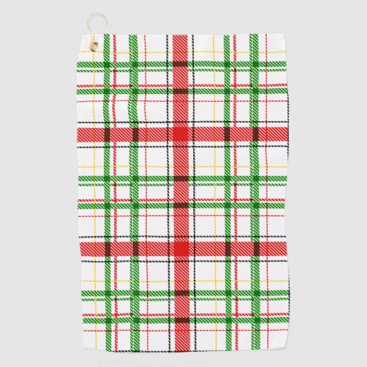 Serviette De Golf Tartan plat de Noël - Blanc (Devant)