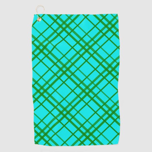 Serviette De Golf Tartan turquoise Tartan Plaid Design Motif (Devant)